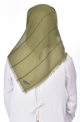 Echarpe Intelligente Coton Rayure a Paillettes 901374-12 Khaki 12