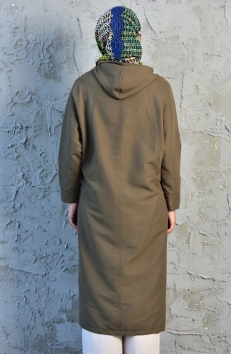 بيزلايف معطف بتصميم موصول بقبعة 5397-02 لون أخضر كاكي 5397-02
