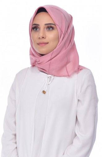 Sim Şeritli Cotton Akıllı Eşarp 901375-03 Koyu Pudra