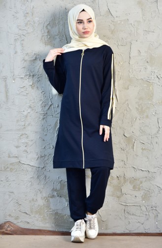 Zippered Tracksuit Suit 18052-03 Navy 18052-03