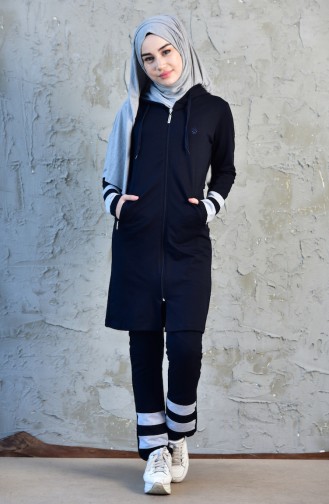 Hooded Tracksuit  02843-02 Navy Blue 02843-02