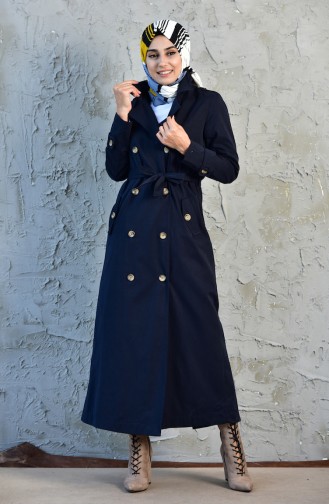 Belted Trench Coat 5089-05 Navy 5089-05