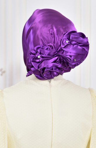 Lila Praktischer Turban 440005-01