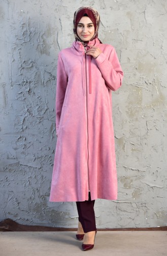 Large Size Zippered Suede Cape 2016-02 Pink 2016-02