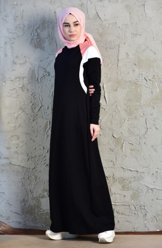 Black Hijab Dress 8261-03
