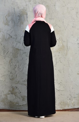 Schwarz Hijab Kleider 8261-03