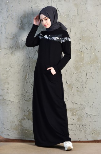 Black Hijab Dress 8262-02