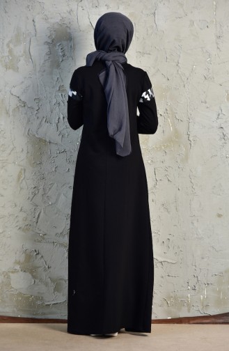 Schwarz Hijab Kleider 8262-02