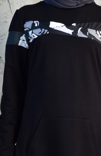 Black Hijab Dress 8262-02