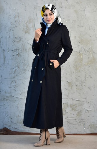 Trench Coat a Ceinture 5089-02 Noir 5089-02