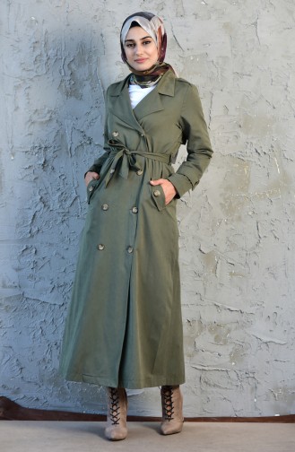 Trench Coat a Ceinture 5089-03 Vert 5089-03