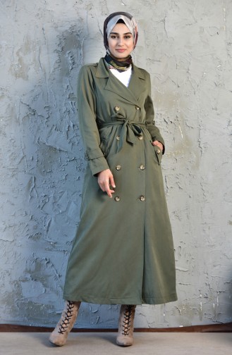 Trench Coat a Ceinture 5089-03 Vert 5089-03