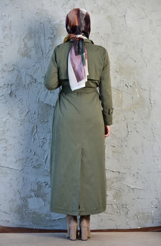 Trench Coat a Ceinture 5089-03 Vert 5089-03