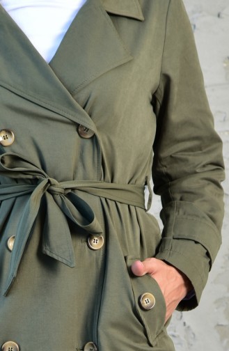 Trench Coat a Ceinture 5089-03 Vert 5089-03