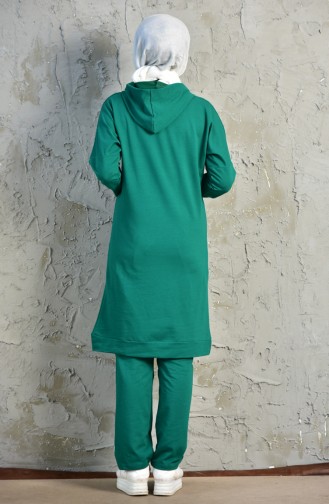 Hooded Tracksuit Suit 18046-05 Emerald Green 18046-05