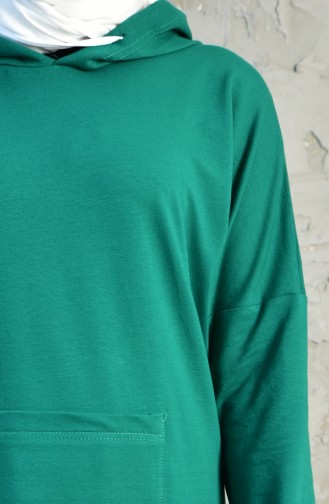 بدلة رياضية موصولة بقبعة 18046-05 لون اخضر زُمردي 18046-05
