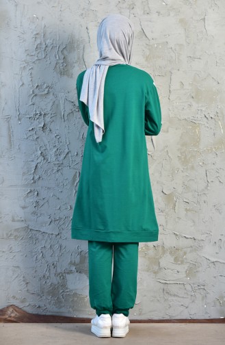 بدلة رياضية بتصميم سحاب 18052-05 لون اخضر زُمردي 18052-05