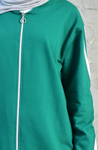 بدلة رياضية بتصميم سحاب 18052-05 لون اخضر زُمردي 18052-05