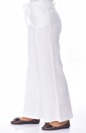 Elastic Wide leg Trousers 1691-03 White 1691-03