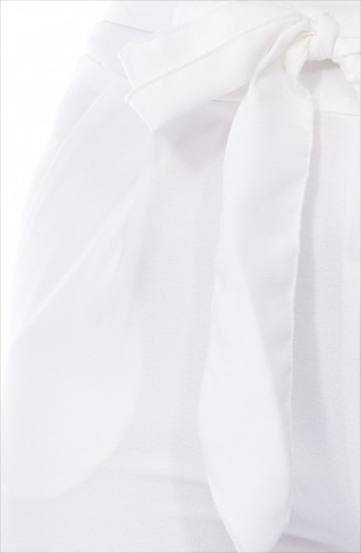 Pantalon Large élastique 1691-03 Blanc 1691-03