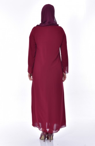 Plus Size Stone Dress 1121-01 Bordeaux 1121-01