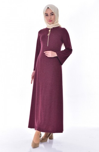 دلبر فستان بتصميم سحاب 7063-02 لون خمري 7063-02