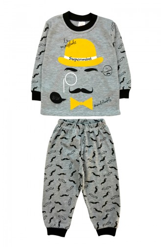 Çocuk Pijama Takımı A7096-01 Sarı