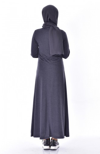 Dilber Zippered Dress 7063-07 Dark Gray 7063-07