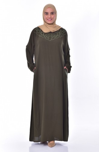 Robe Bordée Grande Taille 99164-04 Khaki 99164-04