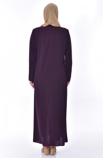 Large Size Lacy Abaya 2518-03 Purple 2518-03