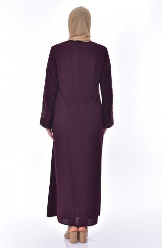 Übergröße Abaya mit Stickerei 2521-02 Lila 2521-02