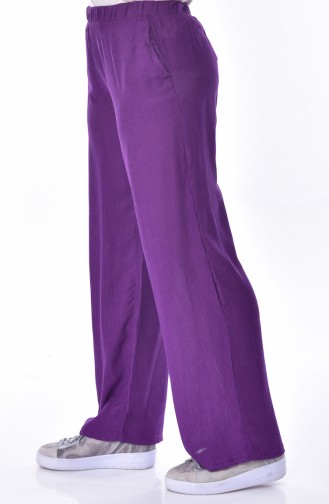 Striped Crepe Trousers 24544-03 Purple 24544-03