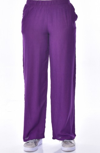 Striped Crepe Trousers 24544-03 Purple 24544-03