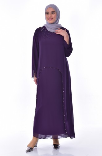Plus Size Stone Dress 1121-04 Purple 1121-04