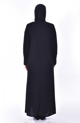 Übergröße Abaya mit Spitzen 2518-02 Schwarz 2518-02