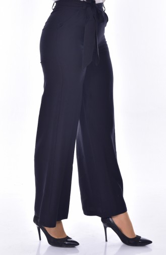 Elastic Wide leg Trousers 1691-02 Black 1691-02