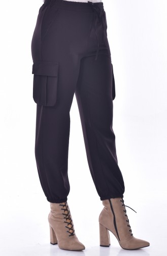 Waist Elastic Pants 1708-01 Black 1708-01