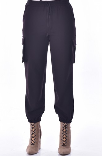 Waist Elastic Pants 1708-01 Black 1708-01