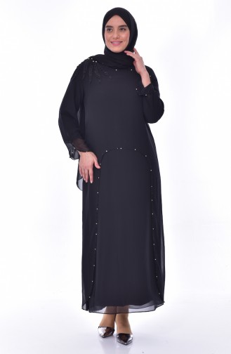 Schwarz Hijab-Abendkleider 1121-05