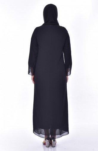 Schwarz Hijab-Abendkleider 1121-05