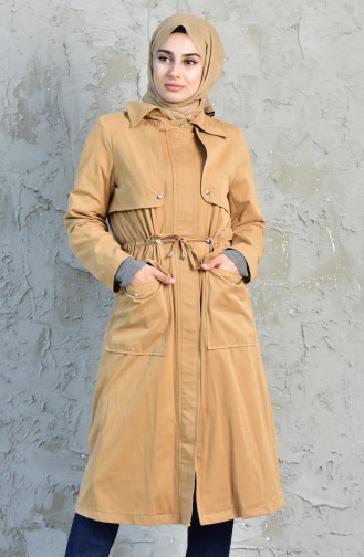 Beli Pleated Trench Coat 5090-01 Camel 5090-01