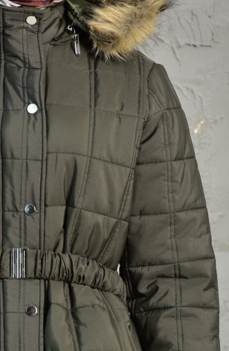 Hooded Padded Coat 5057-01 Khaki 5057-01