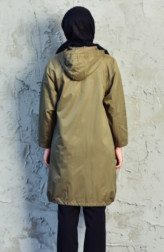 Pocket Zippered Trench Coat 6058-05 Khaki 6058-05