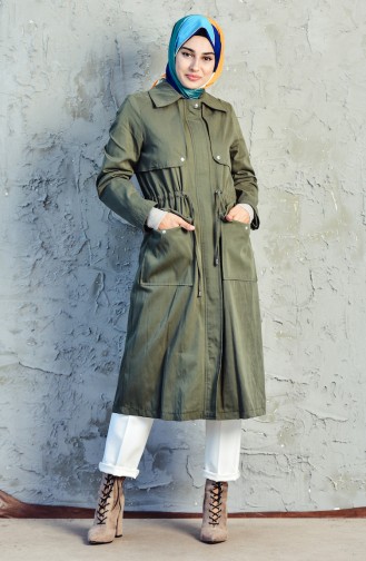 Beli Pleated Trench Coat 5090-03 Khaki 5090-03