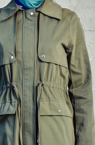 Trench Coat Taille Plissée 5090-03 Khaki 5090-03