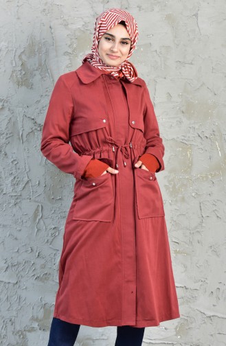 Trench Coat Taille Plissée 5090-02 Brique 5090-02