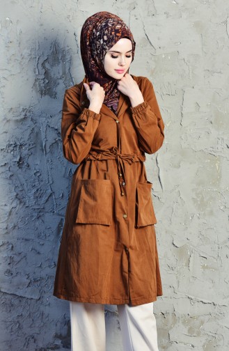 Trench Coat a Lacets 6424-06 Brun Clair 6424-06