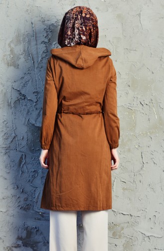 Trench Coat a Lacets 6424-06 Brun Clair 6424-06