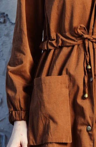 Trench Coat a Lacets 6424-06 Brun Clair 6424-06