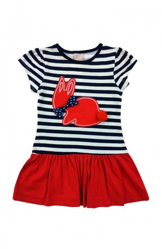 Rabbit Detailed Child Dress A4547-01Red 4547-01